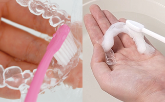 ブラッシング＆マウストレーの洗浄